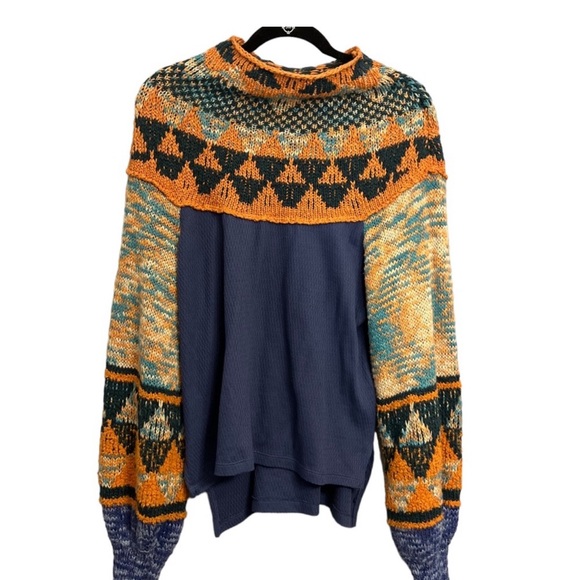 Free People Sweaters - FREE PEOPLE Women’s BoHo Crewneck Cableknit Sweater Size Large